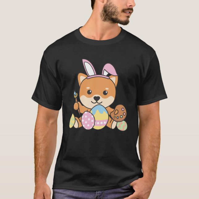 T-shirt Happy Easter Sweet Shiba Inu For Easter With Easte (Devant)