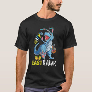 T-shirt Happy Eastrawr T Rex Dinosaur Bunny Egg Kid Boy Gi