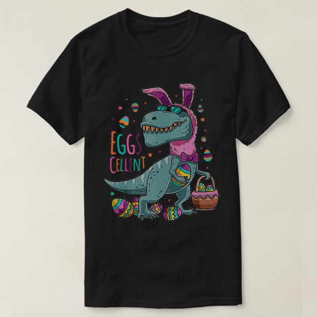 T-shirt Happy Eastrawr T Rex Dinosaur Easter Bunny Egg Cel (Design devant)