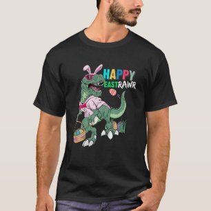 T-shirt Happy Eastrawr T Rex Dinosaur Easter Bunny Egg Cos