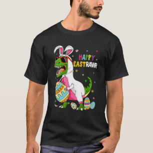 T-shirt Happy Eastrawr T Rex Dinosaur Easter Bunny Egg Cos