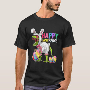 T-shirt Happy Eastrawr T Rex Dinosaur Easter Bunny Egg Cos