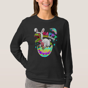 T-shirt Happy Eastrawr T Rex Dinosaur Easter Bunny Egg Ki