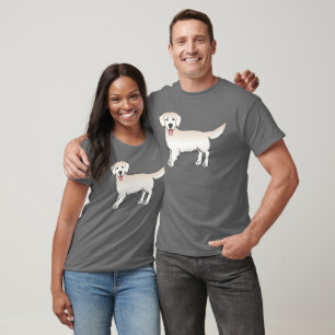 T-shirt Happy English Cream Golden Retriever Cartoon Chien