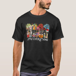T-shirt Happy Everything French Bulldog Seasons All Ye