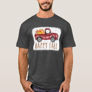 T-shirt Happy Fall Citrouille Love Camion Automne Automne 