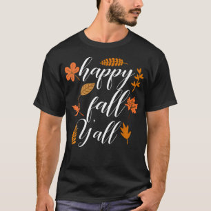 T-shirt Happy Fall Yall Automne Vintage pour les femmes Th
