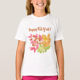 T-shirt Happy Fall Y'all Feuilles et Berries Papier Napkin