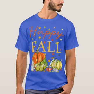 T-shirt Happy Fall YAll Funny Citrouille & Autumn Leaves t