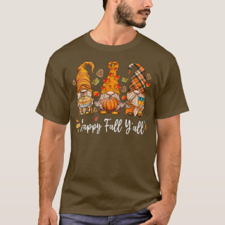 T-shirt Happy Fall Yall Gnome Camion Citrouille Automne Th