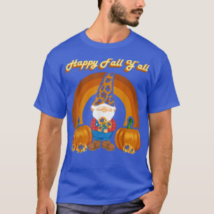 T-shirt Happy Fall Y'all Gnomes Automne Automne Empreinte 