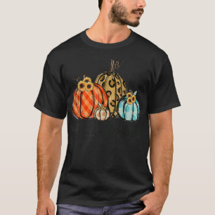 T-shirt Happy Fall Yall Leopard Citrouilles Plaid Citrouil
