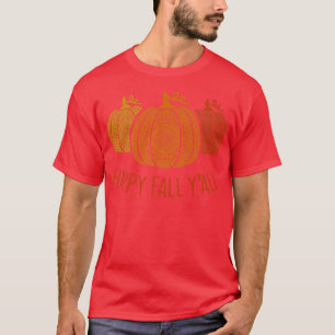 T-shirt Happy Fall Y'all-Mandala Citrouilles Automne Autom