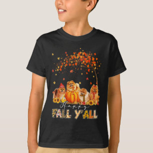 T-shirt Happy Fall Yall Pomeranian Automne Lover Citrouill
