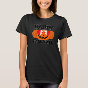 T-shirt Happy Fall Y'all Thanksgiving Citrouille Canada Gl