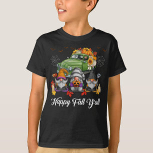 T-shirt Happy Fall Y'all Truck Team Gnome Citrouille Autom