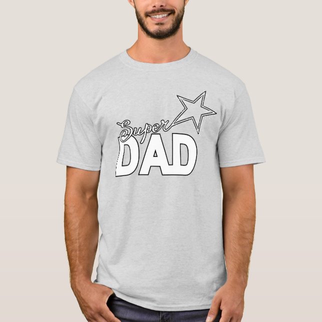 T-shirt Happy Fête des pères Design moderne "SUPER DAD" (Devant)