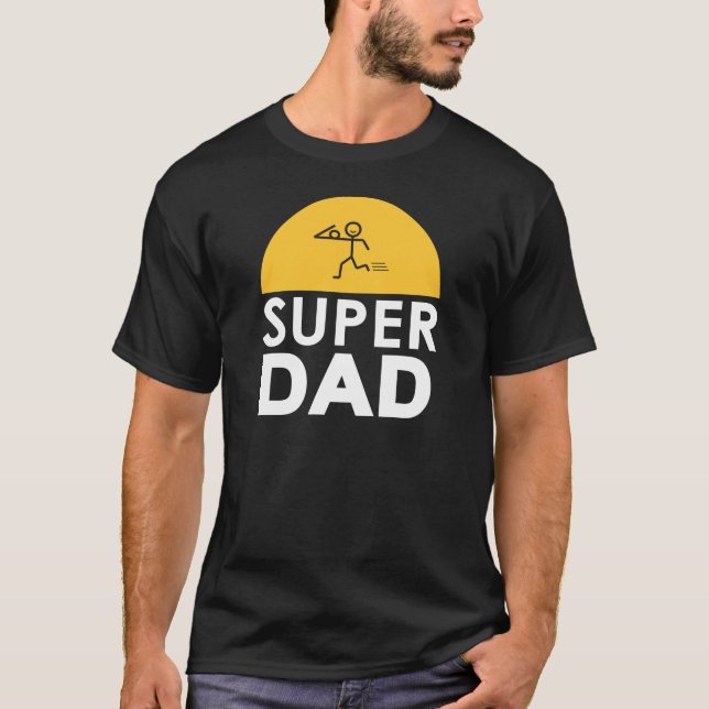 T-shirt Happy Fête des pères Design moderne "SUPER DAD" (Devant)