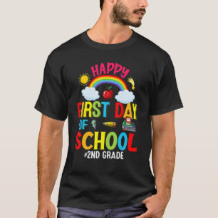 T-shirt Happy First Day Of School 2nd Grade Back To Scho
