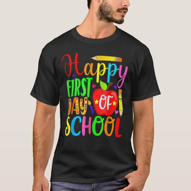 T-shirt Happy First Day Of School Welcome Back To School F (Devant)