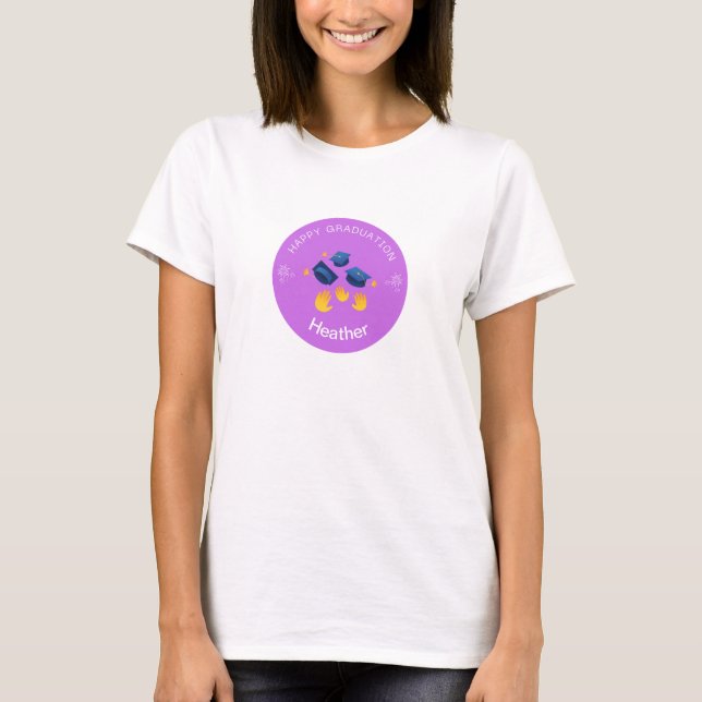 T-Shirt - Happy Graduation Personalize - Add name (Front)