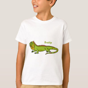 T-shirt Happy green iguana cartoon
