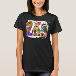 T-shirt Happy HalloThankMas Café Halloween Noël Tha