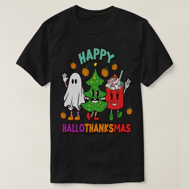 T-shirt happy-hallothanksmas 1 (Design devant)