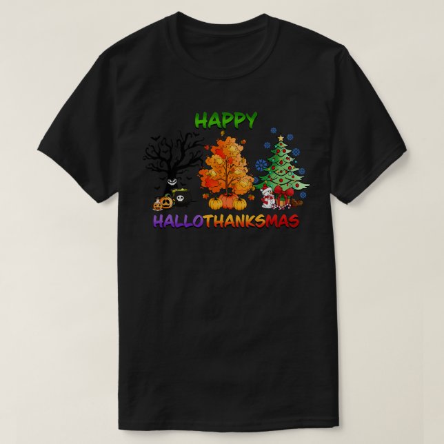 T-shirt Happy hallothanksmas 3 (Design devant)