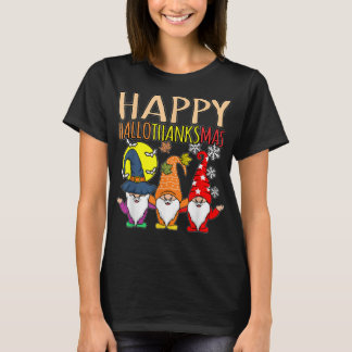 T-shirt Happy Hallothanksmas Christmas Halloween Thanksgiv