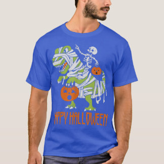 T-shirt Happy Halloween 2022 Skeleton équitation Dinosaur 