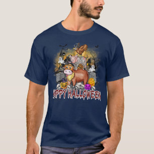 T-shirt Happy Halloween Animaux de ferme Haunted Maison Ja