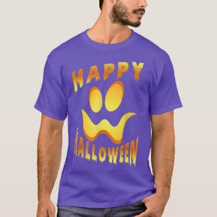 T-shirt Happy Halloween Citrouille visage effrayante