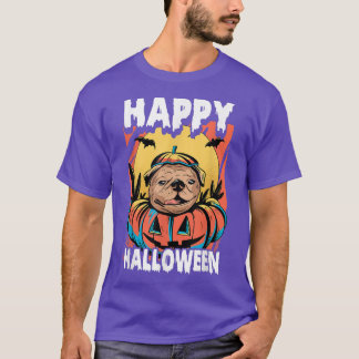 T-shirt Happy Halloween Costume azy Cute Citrouille Chien