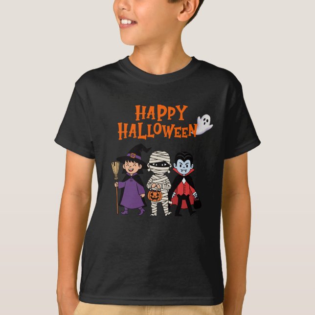 T-shirt Happy Halloween Cute design  (Devant)