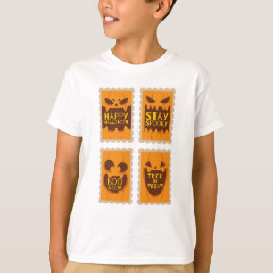T-shirt Happy Halloween Éffrayant Retro Citrouille Boo Cre