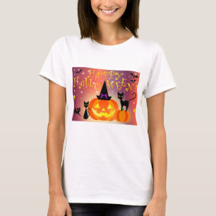 T-shirt Happy Halloween Funny Bright Citrouille Party