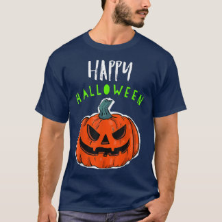 T-shirt Happy Halloween Jack-o'-lantern Citrouille effraie