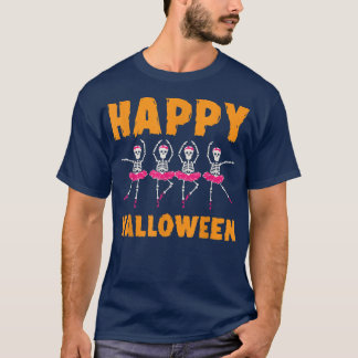 T-shirt Happy Halloween Lazy Costume Danser Skeleton Ball