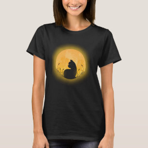 T-shirt Happy Halloween Meowoween Cute Black Cat Party Cos