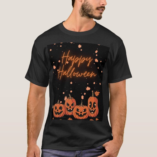 T-shirt Happy Halloween Postcard (Devant)