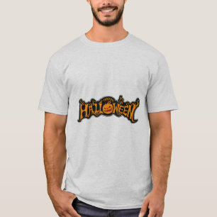 T-shirt Happy Halloween Ruby Eye Citrouille Argent Cadre