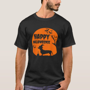 T-shirt Happy Halloweenie Dachshund Chemise Drôle Hallowee