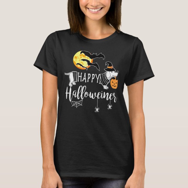 T-shirt Happy Halloweiner Dachshund Halloween Pour Doxie O (Devant)