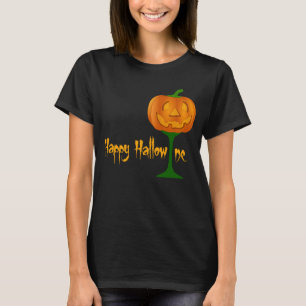 T-shirt Happy Hallowine Vin Citrouille Halloween