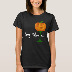 T-shirt Happy Hallowine Vin Citrouille Halloween