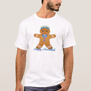 T-shirt Happy Hanoukka Gingerbread Man Menorah