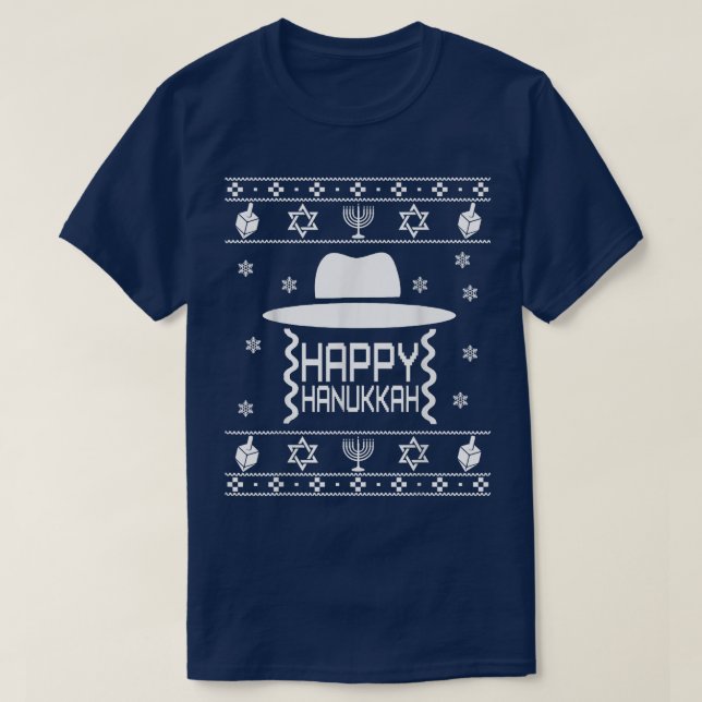 T-shirt Happy Hanoukka laid pour les hommes les femmes et  (Design devant)