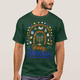 T-shirt Happy HANOUKKA Rainbow - Menorah Juy Holiday He