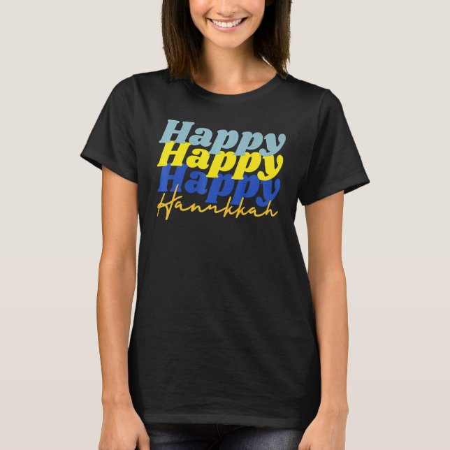 T-shirt Happy Hanukkah 2022 Chanukah Dreidel Menorah (Devant)